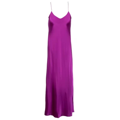 DANNIJO Solid | Long*New Fuchsia Mossy Maxi Slip Dress