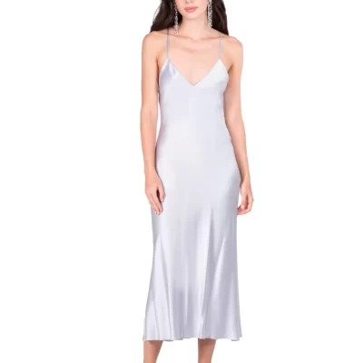 DANNIJO Solid | Midi* Open Back Cross Strap Midi Slip Dress