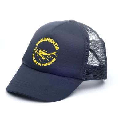 DANNIJO Hats*Skate Trucker Adult Navy Cap with Yellow